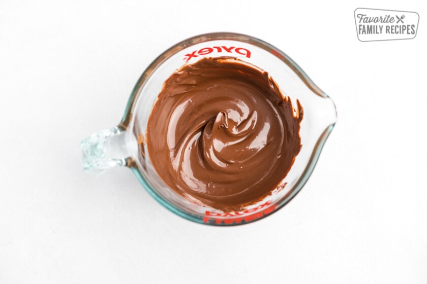 melted chocolate in a measuring cup