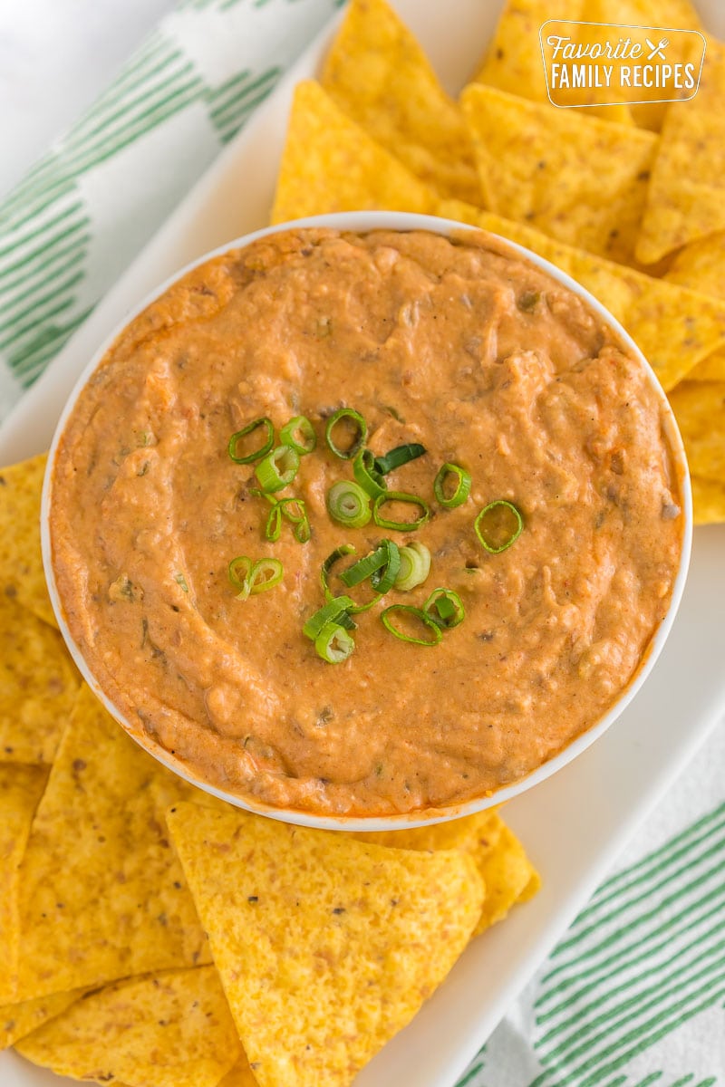 Crockpot taco dip in a bowl