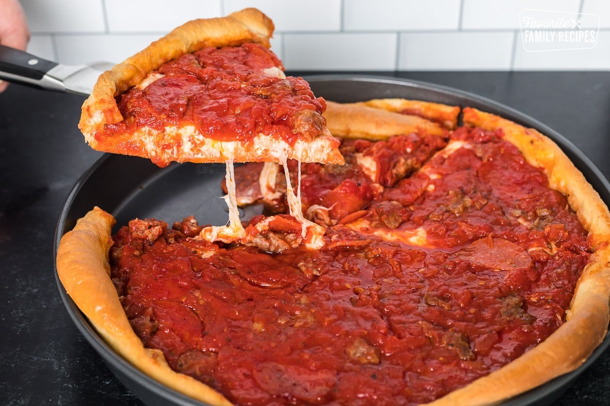 Chicago-Style Deep Dish Pizza with Italian Sausage Recipe