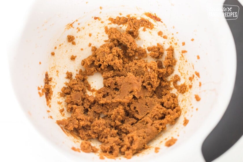 Brown sugar, granulated sugar, and butter creamed together