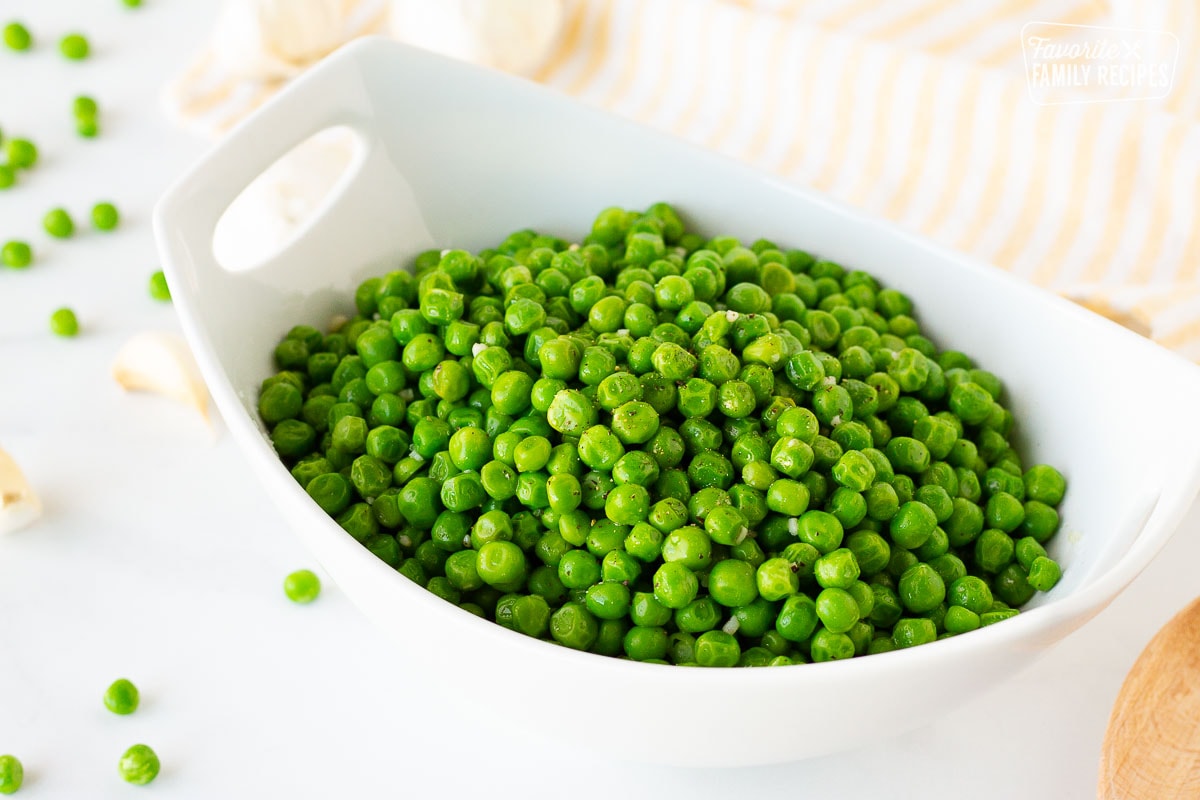 How to Cook Frozen Peas served in a bowl.