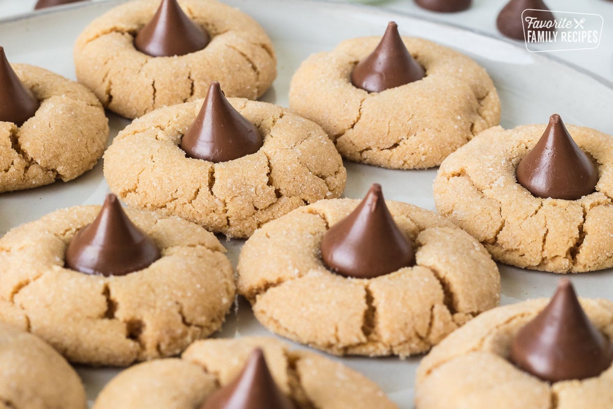 A close up of peanut butter blossoms