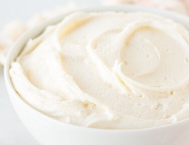Bowl of Cream Cheese Frosting.