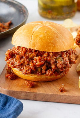 Two Homemade Sloppy Joes with potato chips.