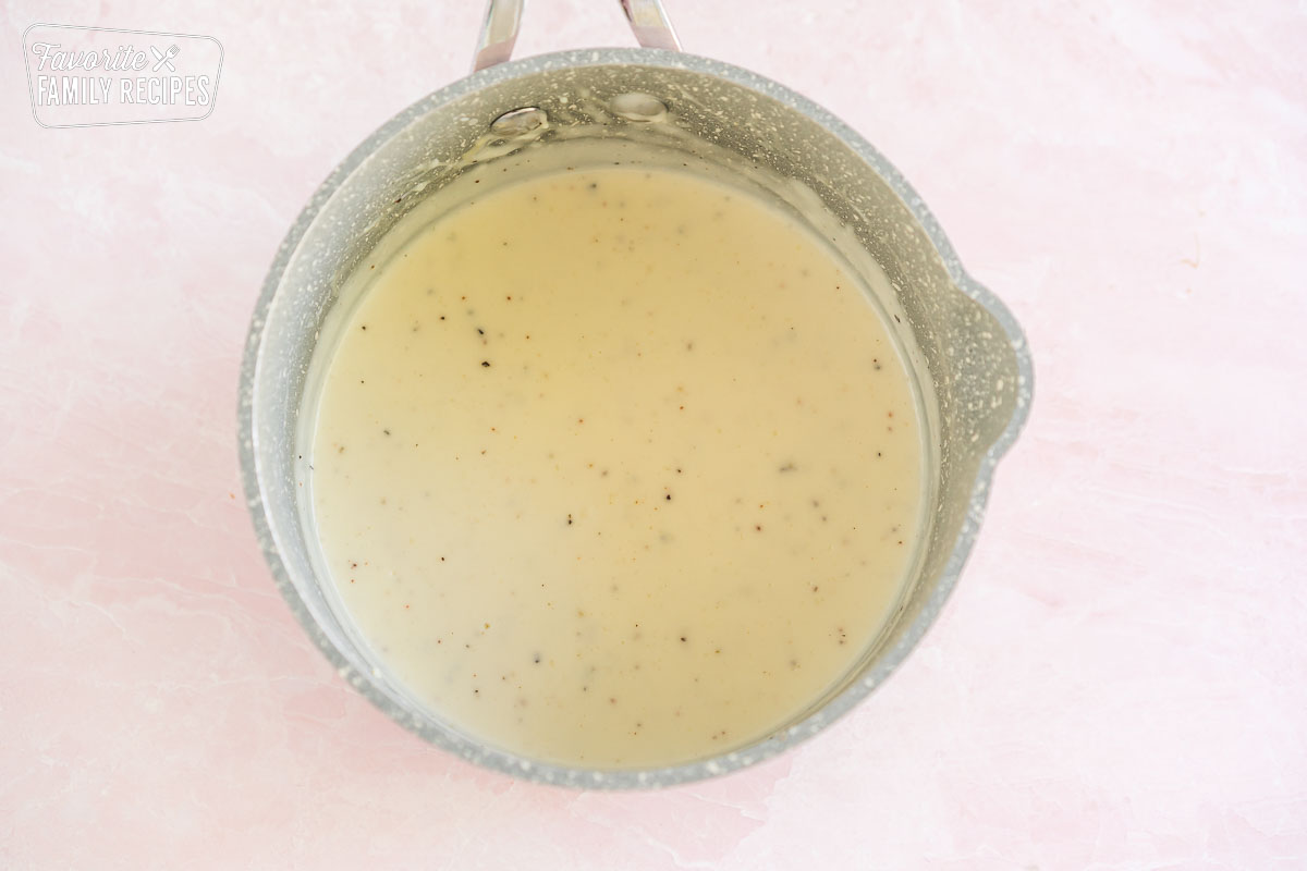 bechamel sauce in a pot