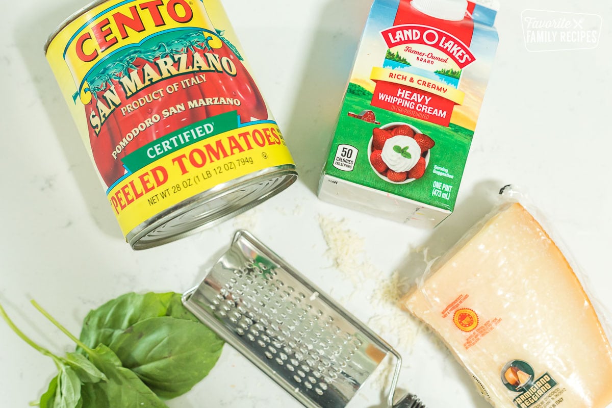 Ingredients to make ravioli sauce