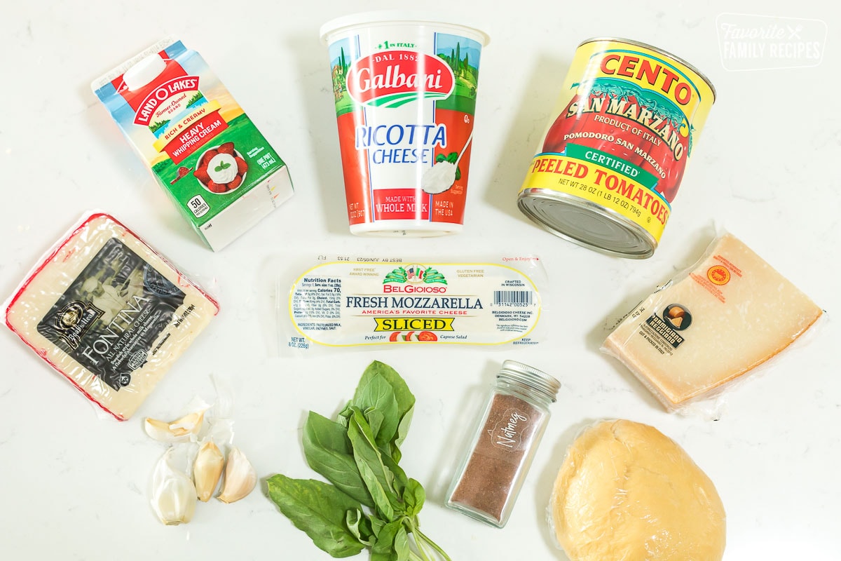Ingredients to make ravioli