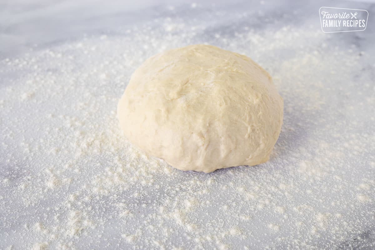 Dough ball on floured surface to make Fry Bread.