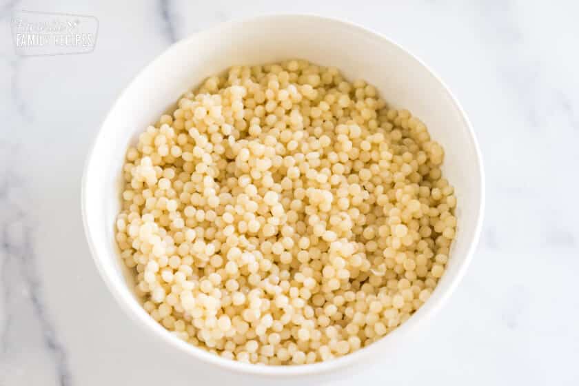 pearl couscous in a bowl