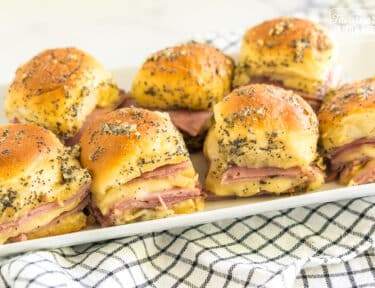 Ham and Cheese Sliders on a platter