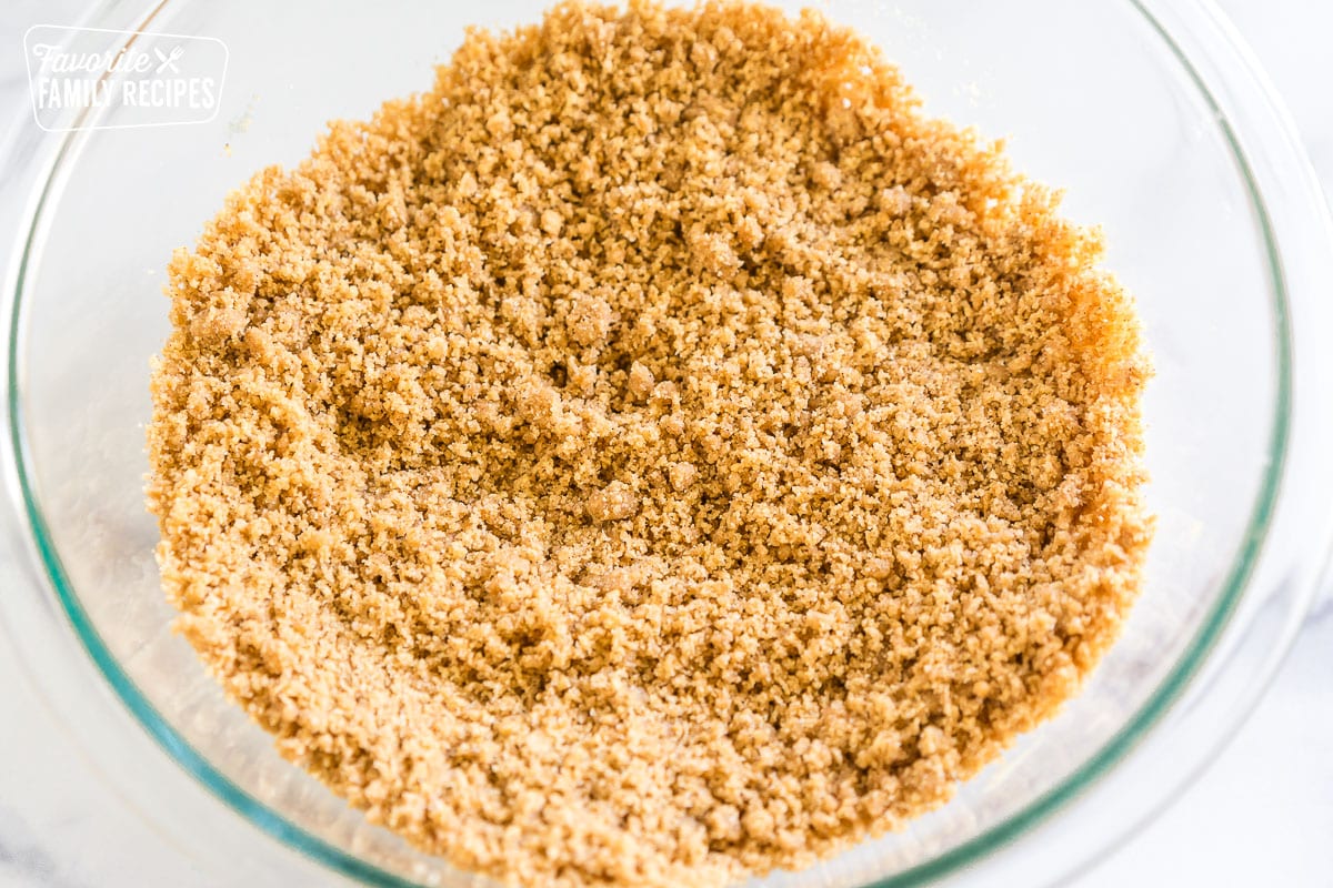 Graham Cracker Crust mixture in a bowl