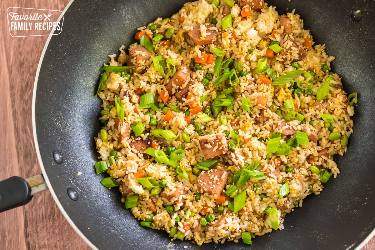 Fried rice in a wok