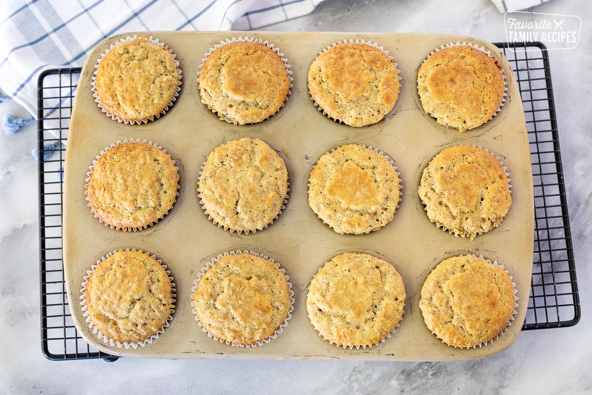 Baked Bran Muffins in a cupcake pan.