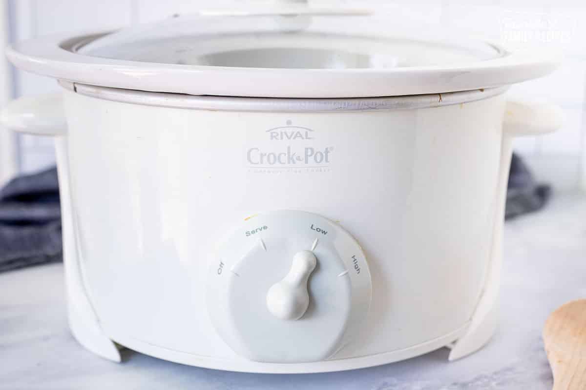 Crockpot with setting on low for Steak and Gravy.