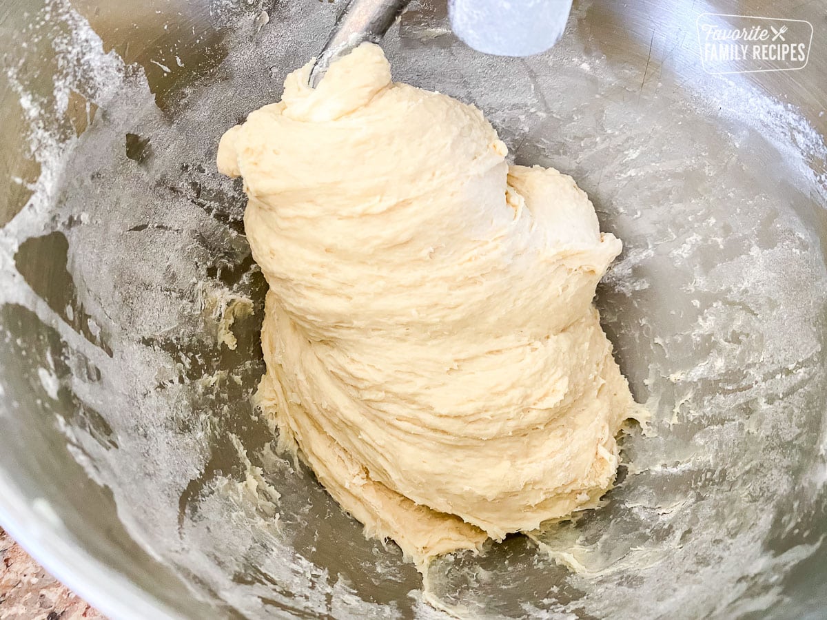 Malasada dough in a stand mixer