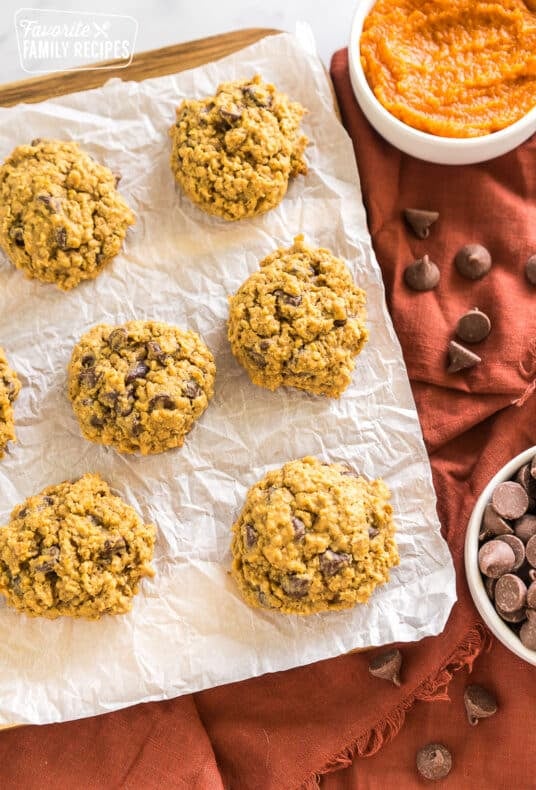 Pumpkin Oatmeal. Cookies on a cutting board