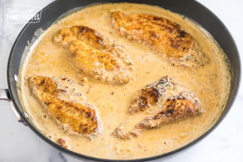Marry Me Chicken in a skillet