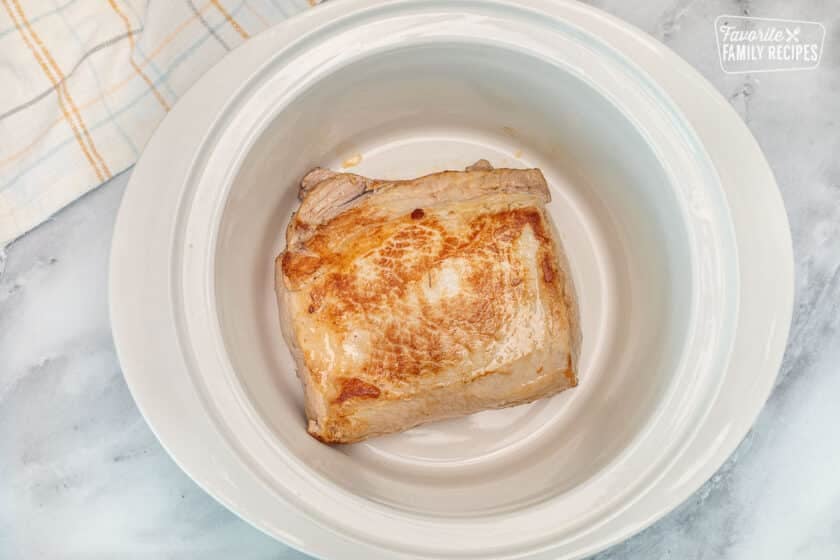 Seared Pork Roast in a Crock Pot.
