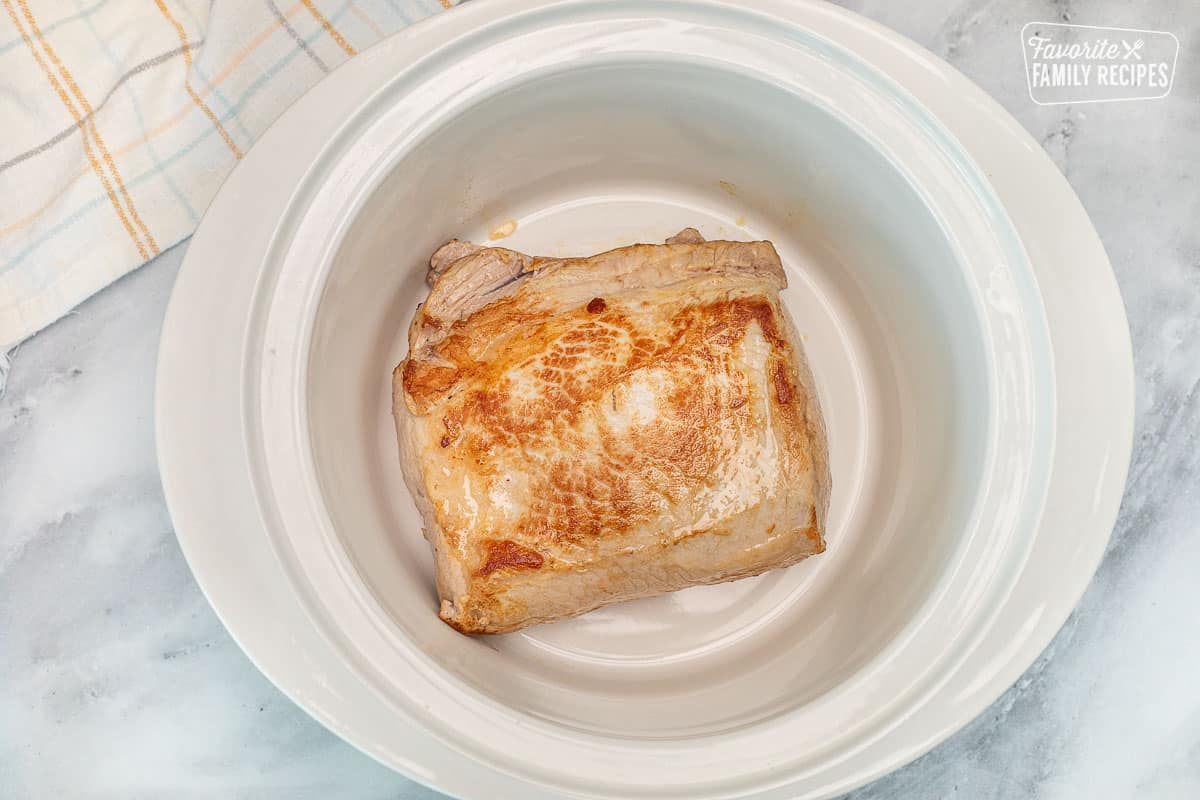 Seared Pork Roast in a Crock Pot.