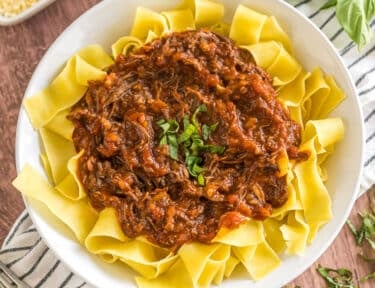 a bowl of short rib ragu