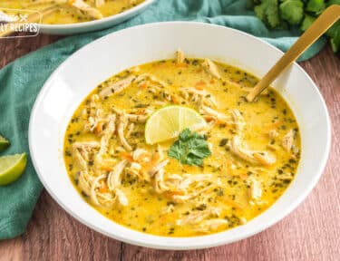 a bowl of thai coconut soup