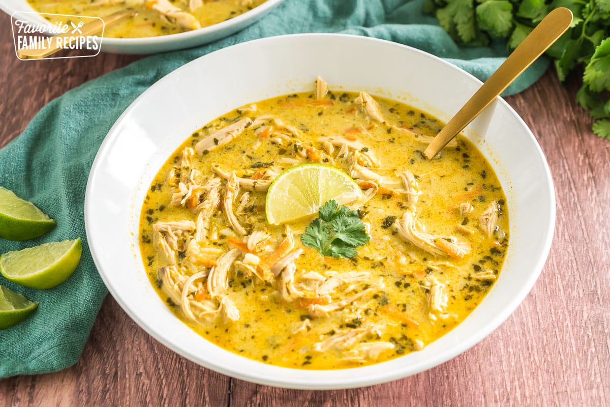 a bowl of thai coconut soup