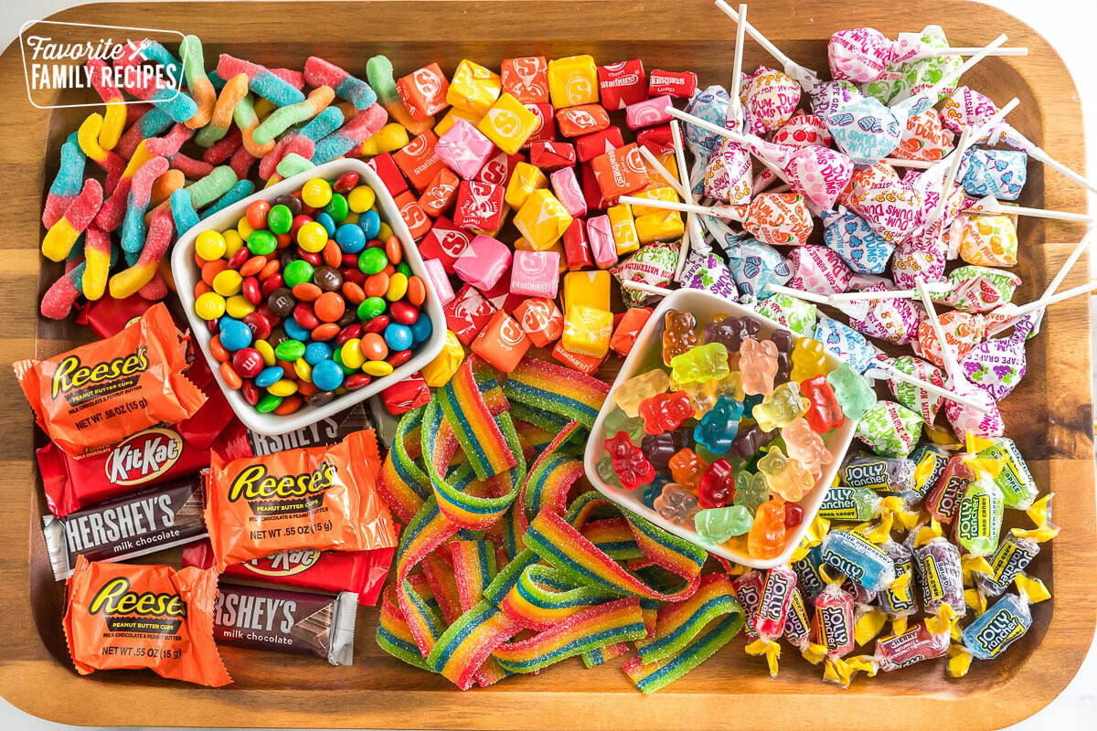 a candy charcuterie board