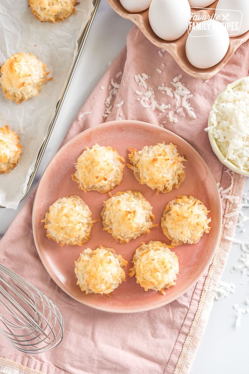 Coconut Macaroon Cookies coconut macaroons on a plate