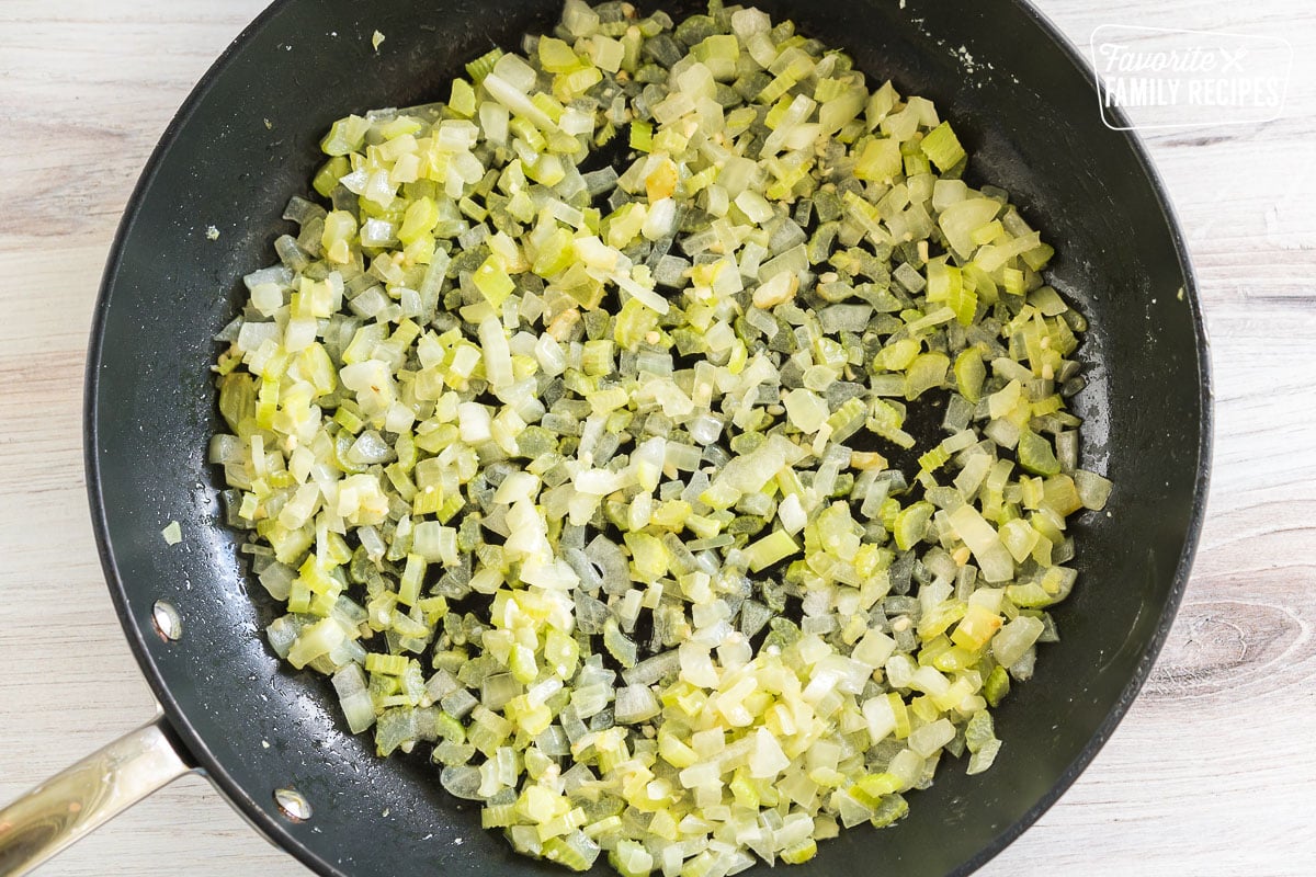 onion and celery sauteed in butter