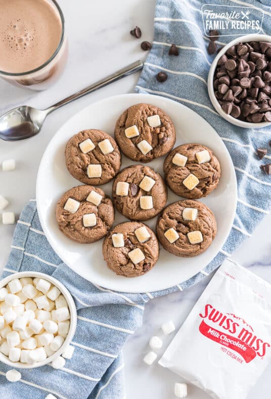 hot chocolate cookies on a plate