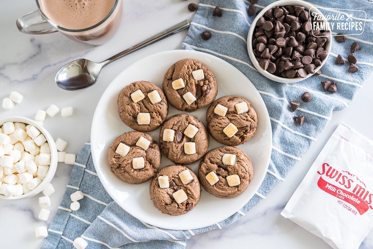 hot chocolate cookies on a plate