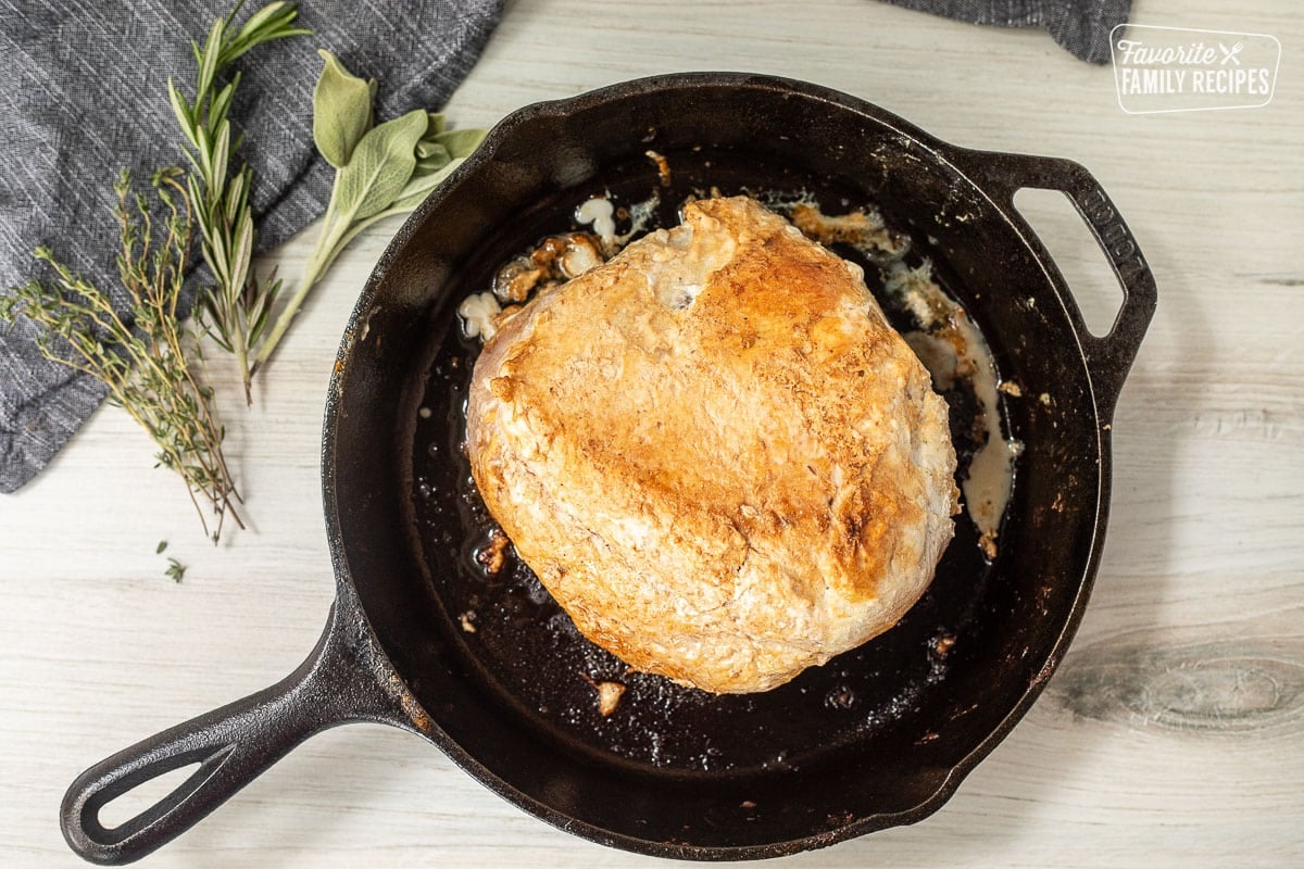 Skillet browning sides of Turkey Breast.