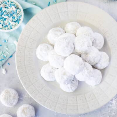 Plate of Snowball Cookies.