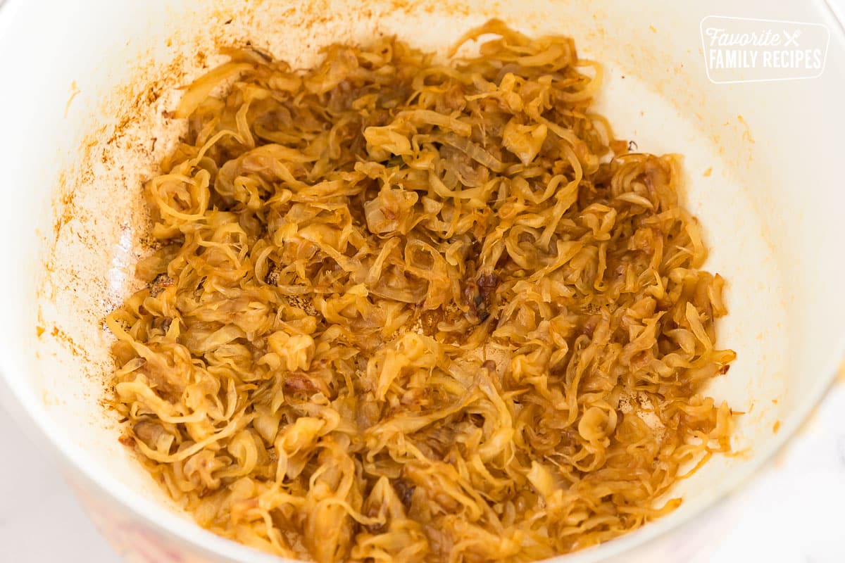 caramelized onions in a pot