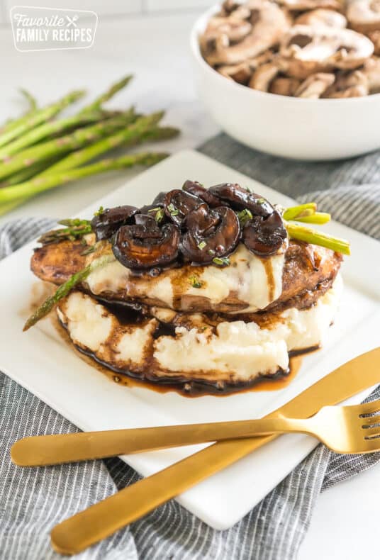 Chicken Madeira on a plate