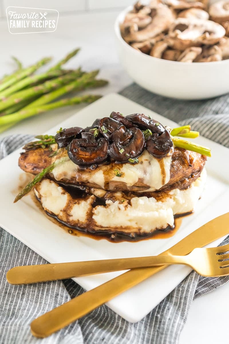 Chicken Madeira on a plate