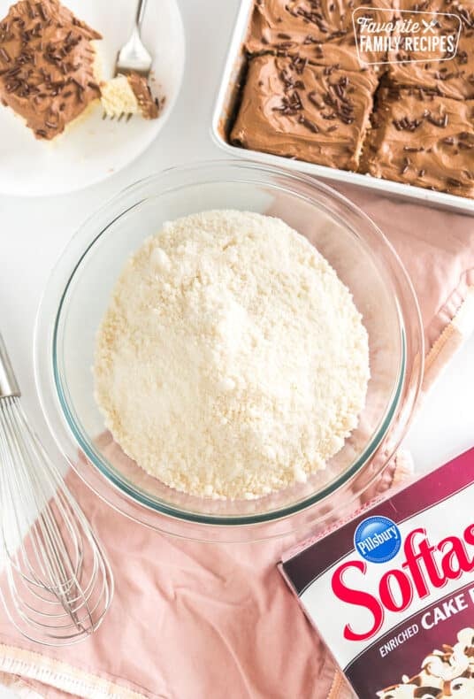 Homemade cake mix in a bowl.