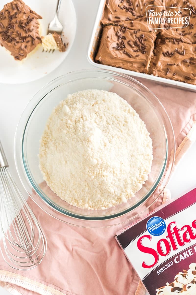 Homemade cake mix in a bowl.