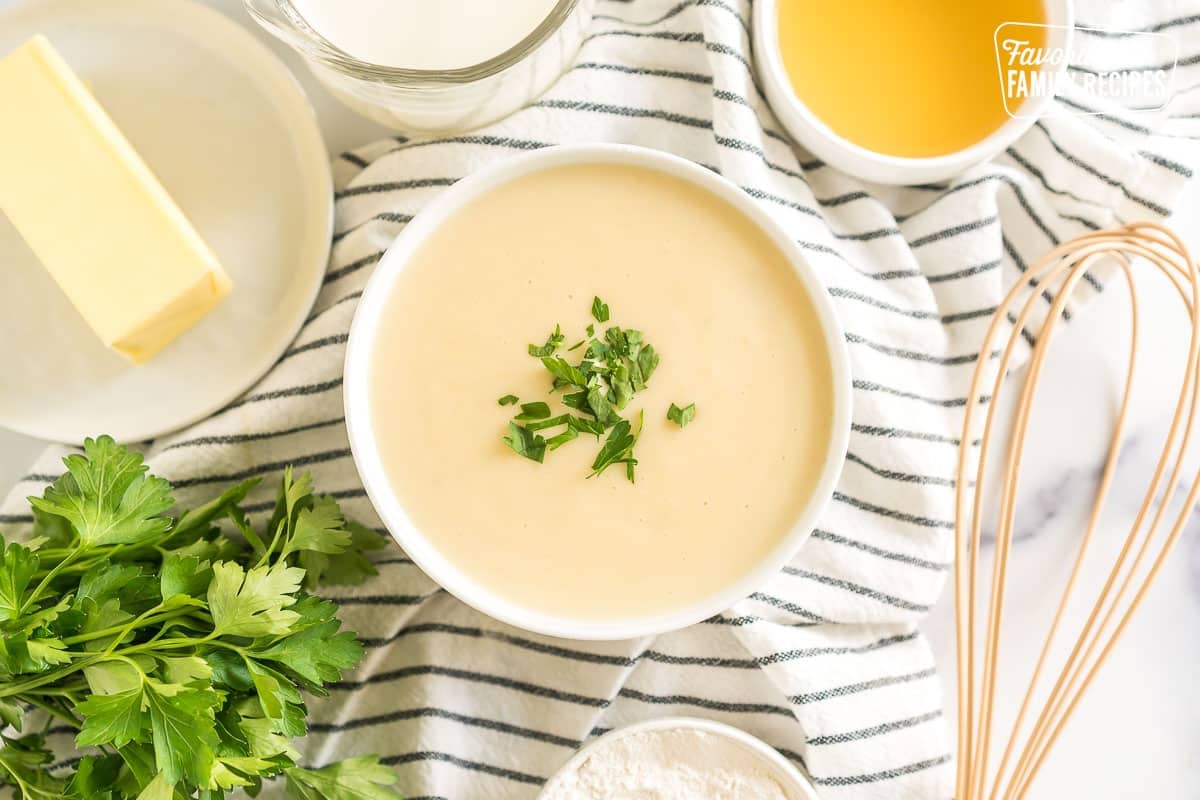 Condensed Cream of Chicken Soup Substitute in a bowl