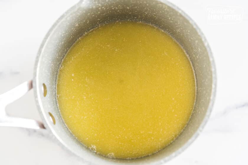 melted butter in a pot