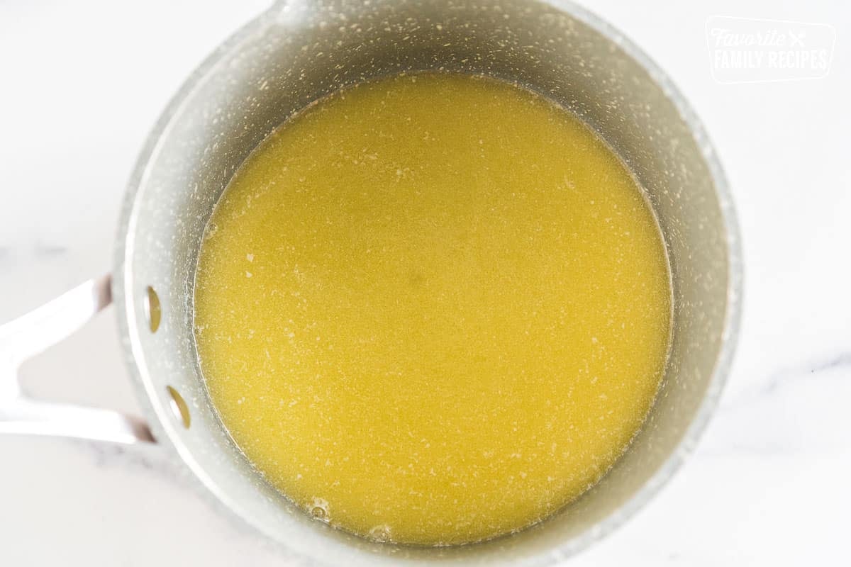 melted butter in a pot