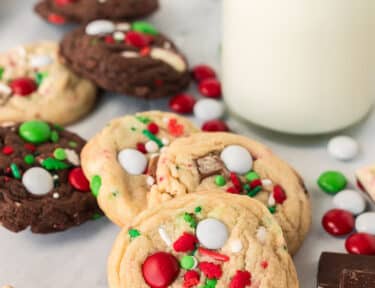 Elf Cookies with a tall glass of milk.