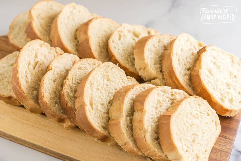 sliced bread on a cutting board