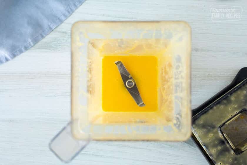 Egg yolks blended for Hollandaise sauce