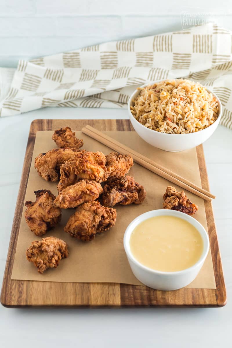 Mafa chicken with Honey Mustard and fried rice.