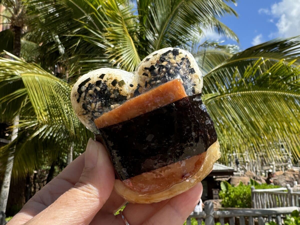 Mickey Mouse shaped musubi at Aulani in Hawaii