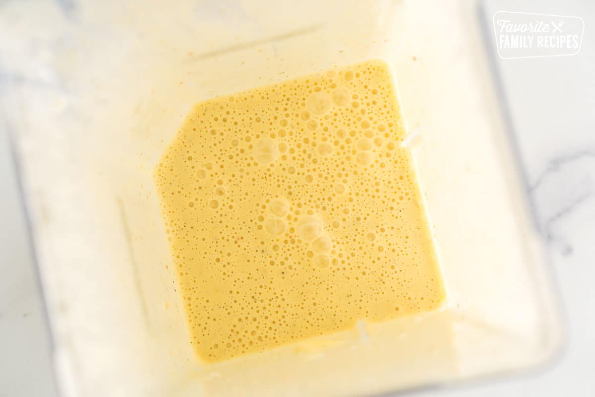 yellow liquid in a blender