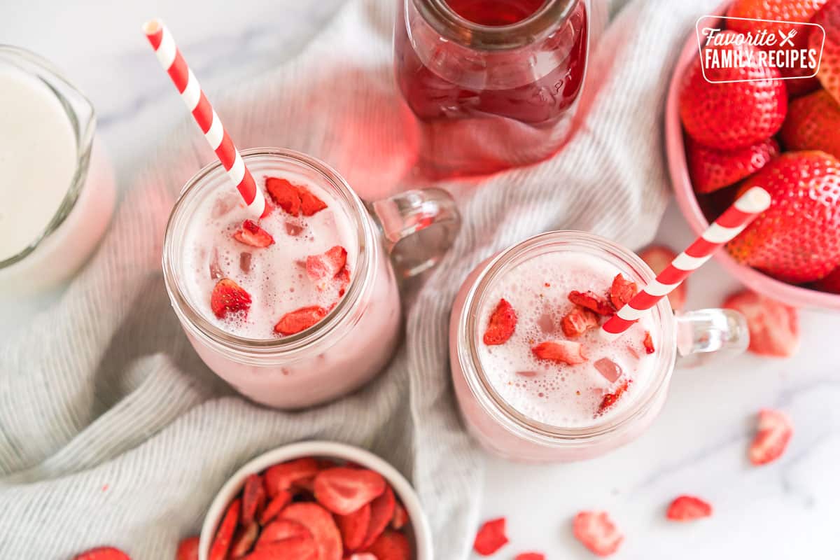 Starbucks Pink Drink in mason jars