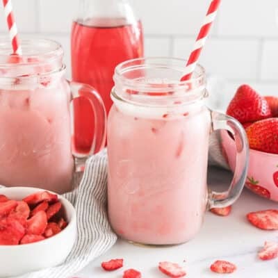 Starbucks Pink Drink in mason jars