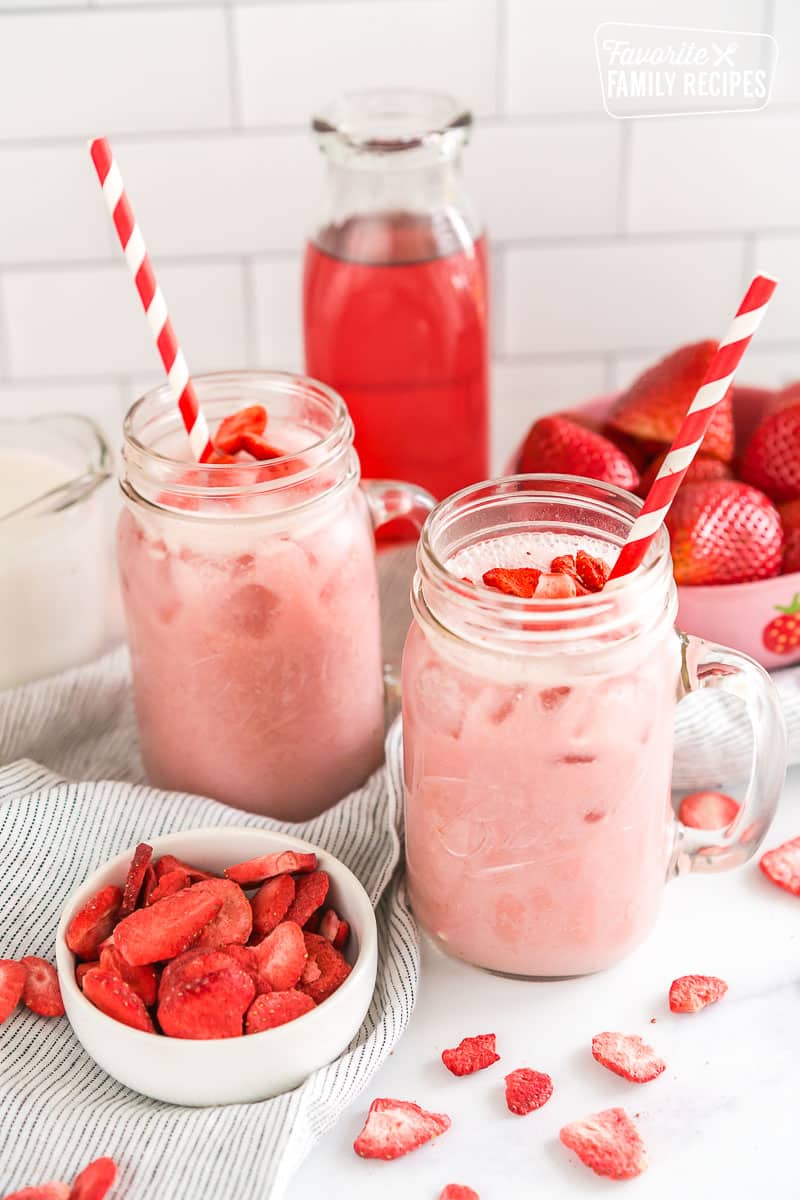 Starbucks Pink Drink in mason jars